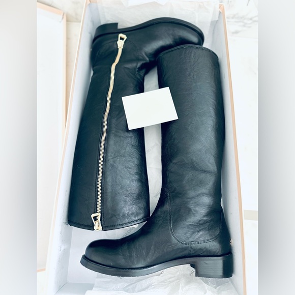 NIB AUTHENTIC JIMMY CHOO DOREEN BIKER LEATHER RIDING BOOTS....GET THE LV LOOK - Picture 7 of 11